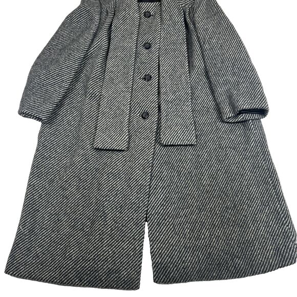 Vintage Bromleigh Coat ILGWU Union Made Gray Stripe Scarf Pure Wool Small/Medium - Picture 5 of 16